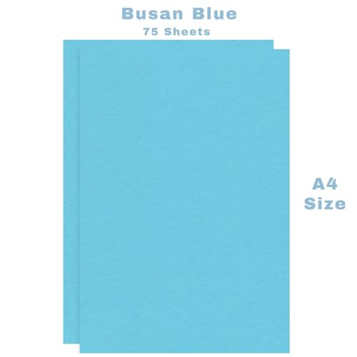 Image of CVANU Premium A4 Color Paper Sheets Busan Blue 120 GSM Color Art Papers for Kids DIY Arts and Crafts| Scrapbooking| Card Making (Pack of 75)