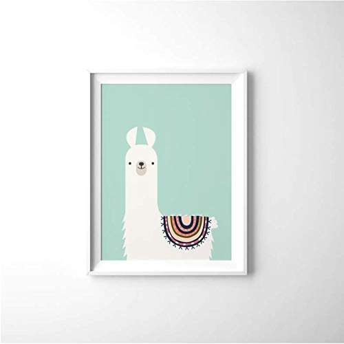 Lama toile peinture affiche enfants chambre style ethnique et decoration murale salon 50x70cm