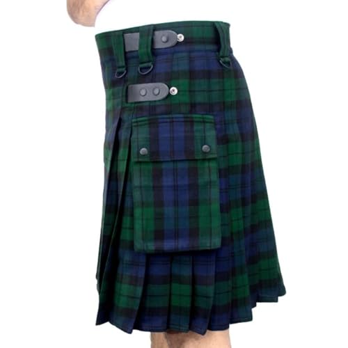 Tartan Utility Kilts for Men Tartan Kilt with Straps and Large Cargo Pockets3