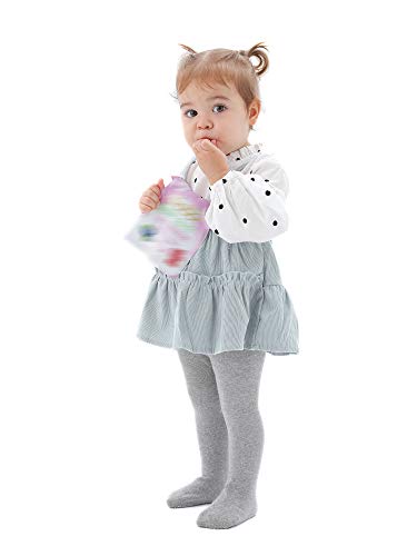 Image of Epeius Baby Girls Tights 3 Pairs Pack Seamless Non Slip /Skid Grip Cotton Leggings
