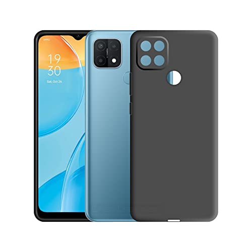 Image of Case Creation Liquid TPU Silicone Cover for OppoA15 Soft Case,Anti-Dirty Slim Case Frosted Matte Cute Candy TPU Raised Bezel (Splash of Color) Back Case Cover for Oppo A15 -Black