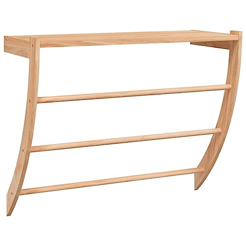 vidaXL Porte-Serviette, Support de Serviettes avec Étagère et 3 Barres, Organisateur de Serviettes Salle de Bain Toilette, Marron Bois Massif de Noyer