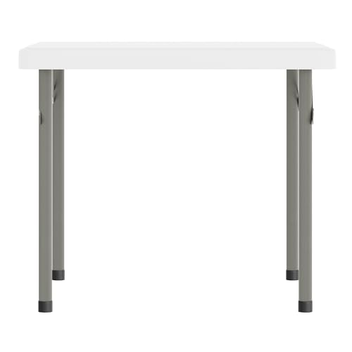 Flash Furniture Paige 24x24 Kids Folding Table with Locking Legs, Commercial Grade Table Recommended for Ages 2-4 in Granite White by Flash Furniture - Image 6