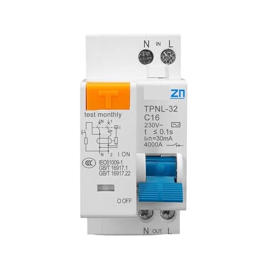 Disyuntor residual 1P+N soluciona cortes por fugas y protege la línea eléctrica TPNL 10A