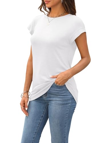SUNBS 3 Pack Womens Summer Tops Cap Sleeve T Shirts Business Causal Dressy Basic Tee Fashion Trendy Cute Outfits 20254
