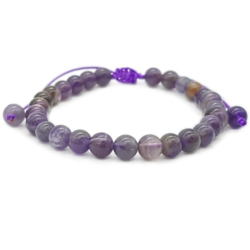 Lista de Omnia Amethyste que Puedes Comprar On-line. 34 Pulsera de Amatista 100% Natural | Serenidad, Transmutación y Espiritualidad | (6mm)