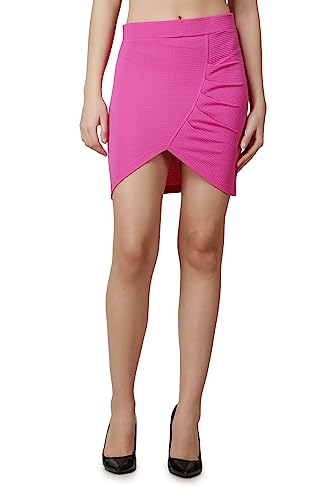 Image of POPWINGS Casual Shimmer Solid Sarong Mini Skirt for Women | Summer Skirt for Women | Mini Skirt for Women
