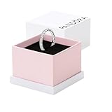 PANDORA Halo Sparkle & Hearts Ring - Sterling Silver Ring for Women - Layering or Stackable Ring - Gift for Her - Sterling Silver with Clear Cubic Zirconia - Size 10.5, With Gift Box