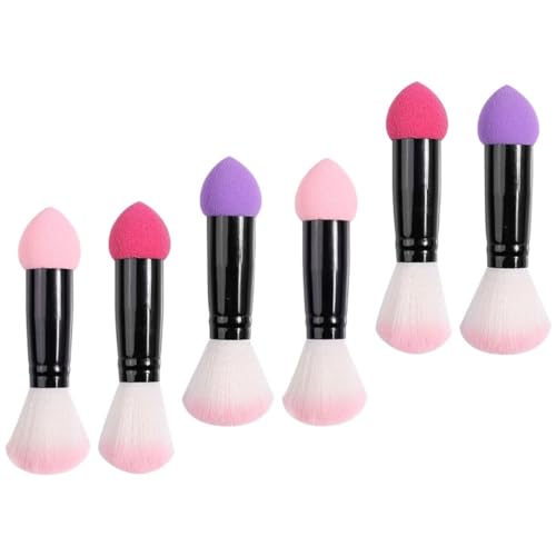 Beavorty 6pc Blush Brush Set Double Sided Makeup Brush for Cheeks Blending Brush Powder Applicator Soft Gentle for Cream or Loose Powder