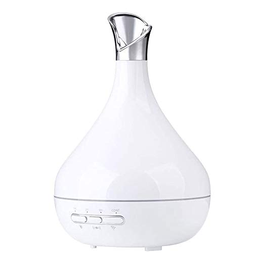 Luftbefeuchter Ätherische Öle Diffusoren Vaseenform Luftreiniger LED-Nachtlicht Aroma Diffuser Raumdüfte Ätherischer Öle Diffusor (Color : White)