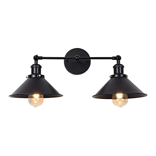 Vintage industriell edison 2 lampor retro vägg ljus metall justerbar skugga loft kaffe bar vägg sconce e27 socket svart lampa belysningsarmatur för hall trappor loft gånggång