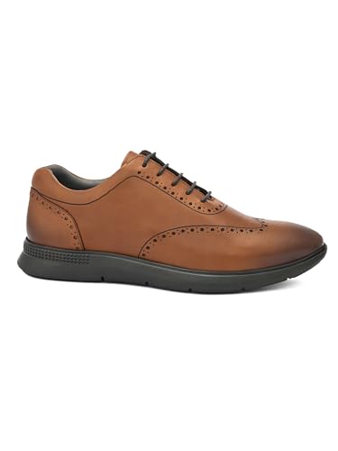 Image of San Frissco Mens Formal Shoes Textured Lace Up Brogues /Soft Cushioned Footbed with TPR Sole /Stylish, Comfortable, Trendy, Party, Outdoor Shoes for Office & College