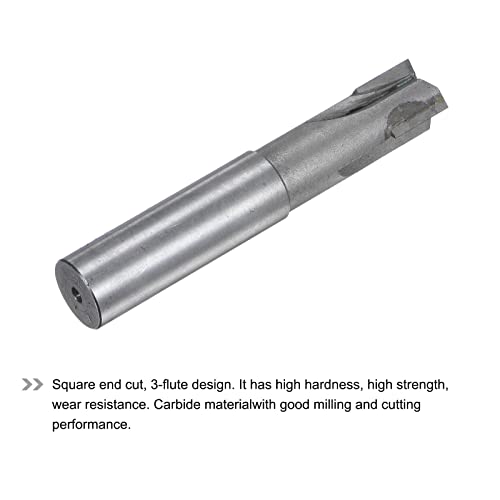 Image of uxcell Square Nose End Mill, 16mm Cutting Dia Tungsten Carbide Tip 3 Straight Flutes Milling Cutter with 16mm Straight Shank, 2pcs
