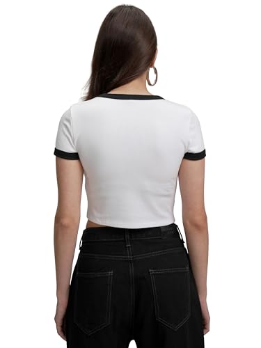 Image of Tokyo Talkies Women's Letter Print Fitted Crop top