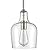 JEENKAE Modern Farmhouse Pendant Lighting for Kitchen Island Glass Pendant Light Brushed Nickel, 1-Light