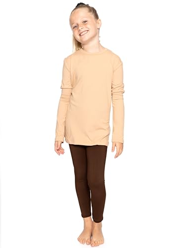 Image of STRETCH IS COMFORT Girls 2 Piece Hoodie Short Sleeve Long Sleeve Crew Neck Top and Leggings Set Kids Thermals Underwear Set