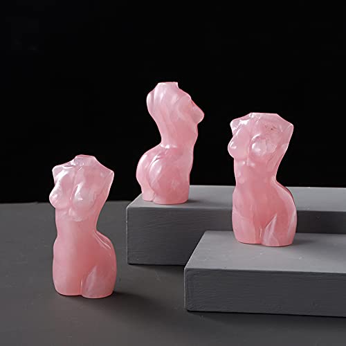 Estatua de Cristal de Cuarzo Rosa Natural de 3 Pulgadas miniatura 5