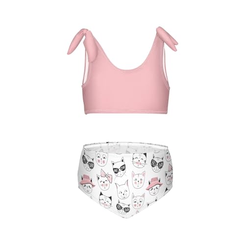 Image of CaTaKu Girls Two Piece Swimsuits Toddler Bathing Suits Bikini Set Summer Beach Swimwear for Girls Size 3-12T