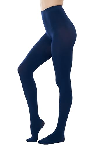 Image of HeyUU Women's 80D Ultra Soft Opaque Tights, High Waist Solid Color Footed Pantyhose with 29 Colors