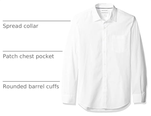 Image of Amazon Essentials Men's Regular-Fit Long-Sleeve Casual Poplin Shirt, Button Front, Business Casual, Collared