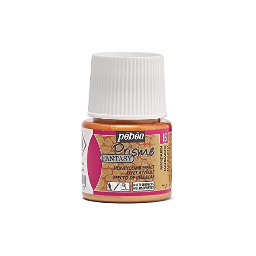 ペベオ(Pebeo) 蜂の巣のような模様が現れる 油性アルキド樹脂絵具 ファンタジープリズム45ml マンダリン 16