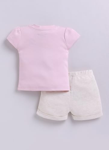 Image of Smart Baby 100% Cotton Interlock Fabric T-Shirt and Shorts Set for Baby Girls - Soft, Lightweight, Comfortable (Pack of 1)