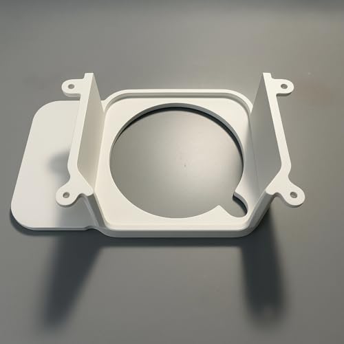 Image of Under Desk Mount Holder for Mac mini M4 /M4Pro, Computer Protection Case with Mounting Straps, White (Extension Bracket) Improved Cooling & Quick Access to Power Button with Screws