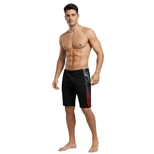 Image of LIMEE Men's Swimming Shorts | Quick Dry Stretch Swim Trunks with Drawstring | Lightweight Breathable Beach Wear, Pool, Gym & Running Shorts