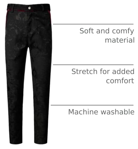 Image of VATPAVE Mens Gothic Pants Cosplay Costume Steampunk Victorian Pants | Vampire, Renaissance, Pirate, Medieval, Viking, Halloween, High Waisted