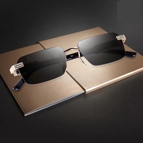 Image of IFLASH Retro Rimless Sunglasses Rectangle Women Men Vintage Frameless Sun Glasses