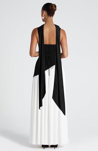 Chiffon Bridesmaid Dresses for Women 2025 Spaghetti Straps Pleated A Line Corset Formal Dress with Scarf4