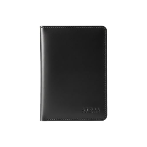 Image of Atoll Unisex Genuine Leather Passport Holder & Travel Wallets & Document Organizer | Premium & Durable Passport Cover with Sim Ejector & Sim Slots, Black