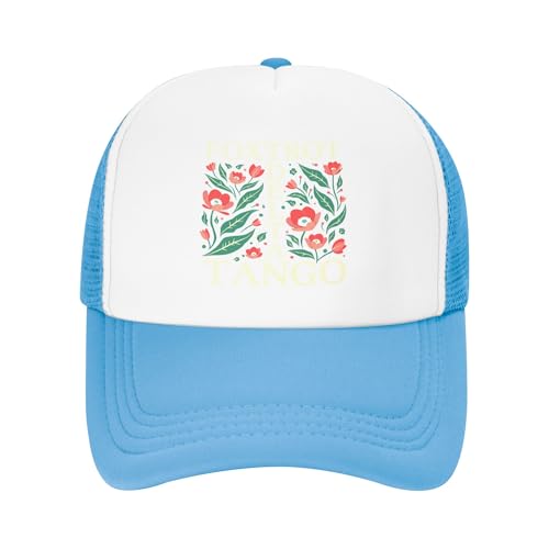 FDT Floral Resist Trucker Hat Foxtrot Delta Tango Baseball Cap Mesh Back Adjustable Hats for Kids - Sky Blue