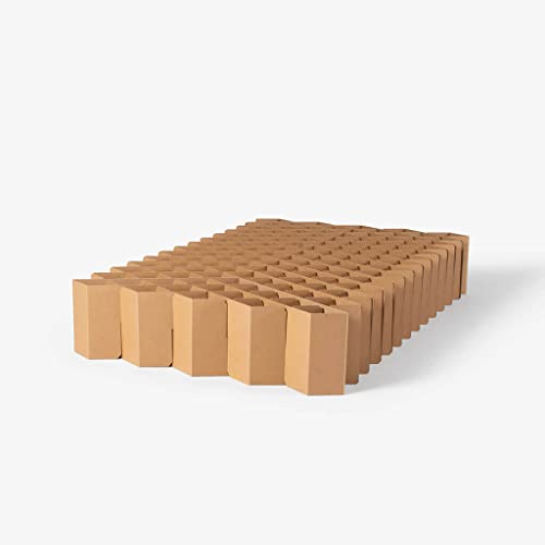 ROOM IN A BOX Bett 2.0 M/Braun: Klappbett aus Wellpappe 120 140 x 200 cm...