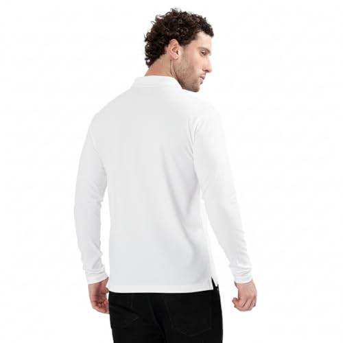 Image of Men's Full Sleeve Collared Soild Color Casual Regular Fit T-Shirt