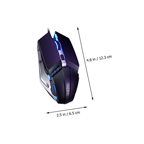 OSALADI Mouse para escritório com USB silencioso, computador ergonômico, LED, 6 teclas, com fio, lum