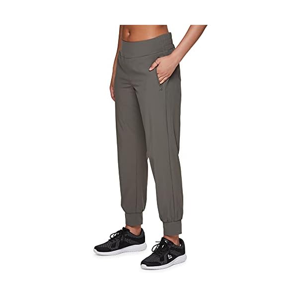 Avalanche Women's Hiking Pant, Everyday Casual Quick Drying Stretch Woven Ankle Jogger Pant with Zipper Pockets for Women Olive Green L