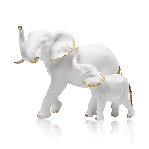 Suerhatcon Figuras de elefante, estatua de elefante de madre y pantorrilla, decoración del hogar para oficina, estantería, soporte de TV, sala de estar