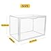 GUDEMAY Clear Stackable Plastic Storage Bins with Magnetic Lid, Dustproof Book & Cosmetic Display Cases, Large Figures Collectibles Showcase, Shoe Box, Protection Organizer (Clear-L-3 Pack)