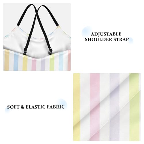 GuoChe Multicolored Stripes Girls 1-Piecing Swimsuits Swimsuits for Teen Girls Toddler Girl Bathing Suit3