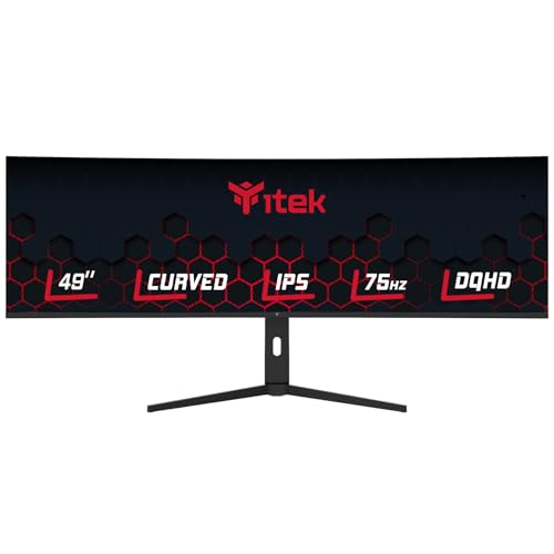 Itek Moniteur GGC - 49' incurvé, 5120x1440 DQHD UltraWide, Panneau IPS 75Hz, réponse 5ms, connexions HDMI, DP et Type-C PD, Has, Adapt Sync
