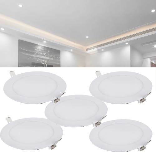 HFDJRWK Foco Empotrable Led con Caja de Conexiones, Luz Blanca Fría Redonda de 6000K, Ideal for Dormitorios, Centros Comerciales y Baños.(5pcs,15w)