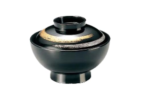 山下工芸 汁椀 4寸開き仙才椀 黒かすり 越前漆器 12×9.2cm 身6.3cm 330cc 981923819