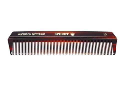 Speert #10 Fine Tooth Hair Comb Handmade Swiss Tortoise Acetate for Styling
