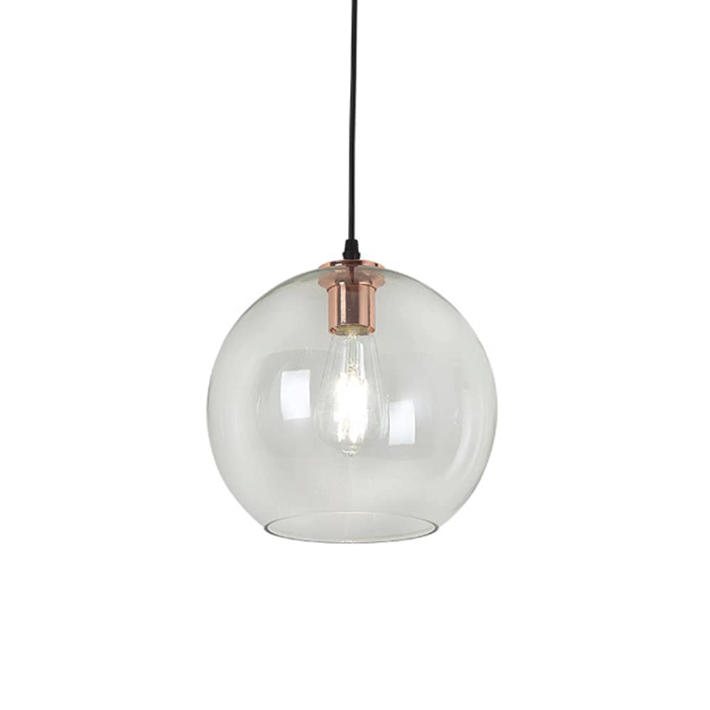 GBARAN E27 Light Source Single-head Chandelier, Nordic Style Pendant Lamp, Individuality Transparent Glass Round Hanging Light, Indoor Home Decoration Lighting Fixtures