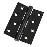 6 Pack Matte Black Door Hinges 4 Inch x 3 Inch, Heavy Duty Thicken Stainless Steel Interior Square D