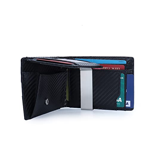 Geldbörse Herren Mit RFID-Schutz, Münzfach, 11 Kartenfächer, Kreditkartenetui Herren Mit Brieftaschenclip,Kartenhalter Mit Großer Kapazität für Geburtstagsgeschenke, Valentinstag (Schwarz) Cover