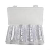 Rangement Pieces de Monnaie Set】 :Ce rangement pieces de monnaie 1 organisateur en plastique transparent, 60 boîtes de collecte de pièces et pour tous les types de pièces. The coin capsules have an inner diameter of 41mm, and the organizer box measures approximately 19.5*10*5cm. The package includes 60pcs of coin capsules., convient aux 17mm, 20mm, 25mm, 27mm. 30mm et 41mm monnaie de paris