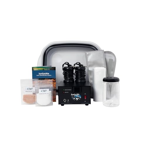 HEALTHandMED IonizeMe Maxx-Powerful 20 Volts, 2.5 Amperes Heavy Duty Ionic Foot Bath Detox Machine (Starter Package) with 5 Year Warranty and Detox Expert Phone Consultation | Made in USA