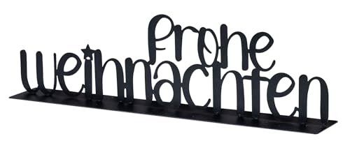 levandeo Aufsteller Frohe Weihnachten 38cm Metall Schwarz Tischdeko...